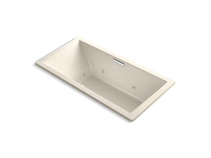 KOHLER K-1835-H2-47 Underscore Rectangle 72" x 36" drop-in whirlpool with heater without jet trim and with center drain