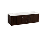 KOHLER K-99524-SD-1WB Damask 60" wall-hung bathroom vanity cabinet with 2 doors and 2 drawers, split top drawer