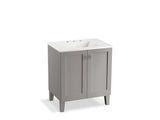 KOHLER K-99528-LG-1WT Poplin 30" bathroom vanity cabinet with legs and 2 doors