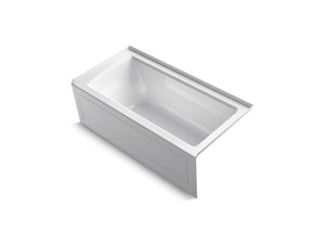KOHLER K-1946-RAW Archer 60" x 30" alcove bath with Bask heated surface, integral apron, integral flange, and right-hand drain
