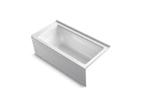 KOHLER K-1946-RAW Archer 60" x 30" alcove bath with Bask heated surface, integral apron, integral flange, and right-hand drain
