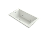 KOHLER K-1173-VBC-NY Underscore Rectangle 66" x 36" drop-in VibrAcoustic bath with end drain and chromatherapy