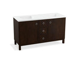 KOHLER K-99511-LG-1WB Jacquard 60" bathroom vanity cabinet with furniture legs, 2 doors and 3 drawers