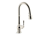 KOHLER K-99259 Artifacts Pull-down kitchen sink faucet with three-function sprayhead