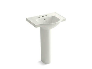 KOHLER 5266-4 Veer 24" pedestal bathroom sink with 4" centerset faucet holes