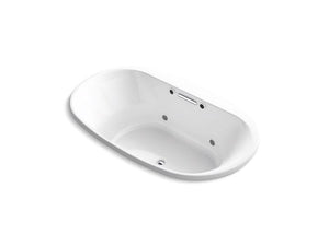 KOHLER K-5718-GCW-0 Underscore Oval 72" x 42" drop-in BubbleMassage(TM) Air Bath with Bask heated surface and chromatherapy