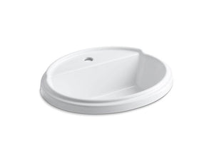 KOHLER K-2992-1-0 Tresham Oval Drop-in bathroom sink with single faucet hole