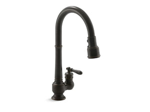 KOHLER K-99260 Artifacts Pull-down kitchen sink faucet with three-function sprayhead