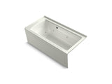 KOHLER K-1947-RAW Archer 60" x 30" alcove whirlpool bath with Bask heated surface, integral apron, integral flange, and right-hand drain
