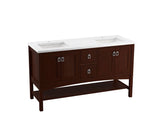 KOHLER K-CM99559-BD1 Marabou 60" bathroom vanity cabinet with sinks and quartz top