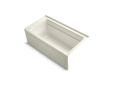 KOHLER K-1123-RAW Archer 60" x 32" alcove bath with Bask heated surface, integral apron, integral flange, and right-hand drain