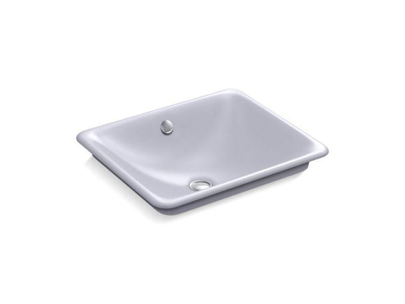KOHLER 5400-LG-GRL Iron Plains Rectangle Wading Pool Bathroom Sink With Lavender Grey Painted Underside in Lavender Grey