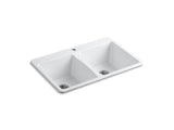 KOHLER K-5873-1 Deerfield 33" x 22" x 9-5/8" top-mount double-equal kitchen sink