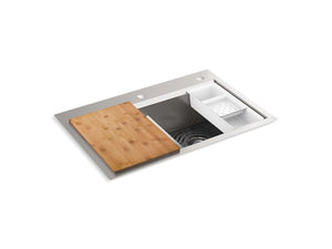 KOHLER K-80085-2PC Task Smart Divide Smart Divide 33" top-/undermount double-bowl workstation kitchen sink