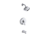 KOHLER TS12007-4S-CP Fairfax Rite-Temp(R) Bath And Shower Valve Trim With Lever Handle, Slip-Fit Spout And 2.5 Gpm Showerhead in Polished Chrome