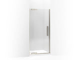KOHLER 705700-L-NX Purist Pivot Shower Door, 72-1/4" H X 30-1/4 - 32-3/4" W, With 3/8" Thick Crystal Clear Glass in Brushed Nickel Anodized