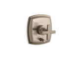 KOHLER T98759-3-BV Margaux Rite-Temp(R) Pressure-Balancing Valve Trim With Push-Button Diverter And Cross Handles, Valve Not Included in Vibrant Brushed Bronze