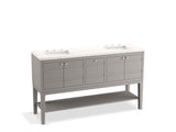 KOHLER K-33525-ASB Helst 60" bathroom vanity cabinet with sinks and quartz top