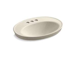 KOHLER K-2075-4-47 Serif Drop-in bathroom sink with 4" centerset faucet holes
