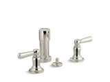 KOHLER K-10586-4 Bancroft Vertical spray bidet faucet with lever handles