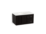 KOHLER K-99520-R-1WU Damask 36" wall-hung bathroom vanity cabinet with 1 door and 2 drawers on right