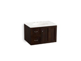 KOHLER K-99517-L-1WB Damask 30" wall-hung bathroom vanity cabinet with 1 door and 2 drawers on left