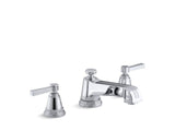 KOHLER T13140-4B-CP Pinstripe Deck-Mount Bath Faucet Trim For High-Flow Valve With Lever Handles, Valve Not Included in Polished Chrome