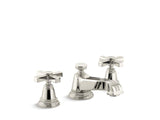 KOHLER 13132-3B-SN Pinstripe Widespread Bathroom Sink Faucet With Cross Handles in Vibrant Polished Nickel