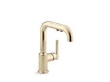 KOHLER K-7506 Purist Pull-out kitchen sink faucet with three-function sprayhead
