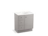 KOHLER K-99504-TKL-1WT Jacquard 30" bathroom vanity cabinet with toe kick, 1 door and 3 drawers on left