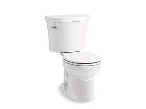 KOHLER 25097-SS-0 Kingston Two-Piece Round-Front 1.28 Gpf Toilet With Antimicrobial Finish in White