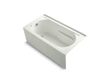 KOHLER 1357-GHLAW-NY Devonshire 60" X 32" Heated Bubblemassage Air Bath With Bask, Alcove, Left Drain in Dune