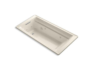 KOHLER K-1124-H-47 Archer 72" x 36" drop-in whirlpool with reversible drain and heater