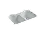 KOHLER K-5818-5U-47 Hartland 33" x 22" x 9-5/8" Undermount double-equal kitchen sink with 5 faucet holes