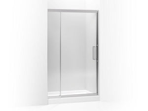 KOHLER 705822-L-SH Lattis Pivot Shower Door, 76" H X 45 - 48" W, With 3/8" Thick Crystal Clear Glass in Bright Silver