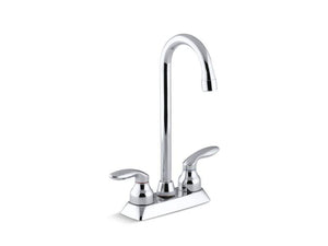 KOHLER 15275-4-CP Coralais Two-Hole Centerset Bar Sink Faucet With Lever Handles in Polished Chrome
