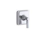 KOHLER T13175-4B-CP Pinstripe Valve Trim With Lever Handle For Transfer Valve, Requires Valve in Polished Chrome