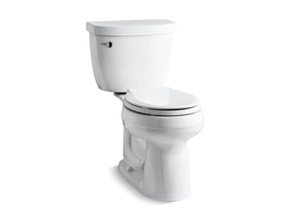 KOHLER 3851-U-0 Cimarron Comfort Height Two-Piece Round-Front 1.28 Gpf Chair Height Toilet With Insulated Tank And 10