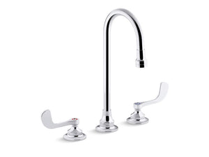 KOHLER K-800T70-5AKL Triton Bowe 1.0 gpm widespread bathroom sink faucet with laminar flow, gooseneck spout and wristblade handles, drain not included