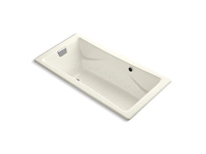 KOHLER K-865-G96-96 Tea-for-Two 72" x 36" drop-in BubbleMassage air bath with Biscuit airjet finish