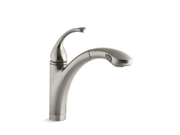 KOHLER 10433-BN Forté Single-Hole Or 3-Hole Kitchen Sink Faucet With 10-1/8