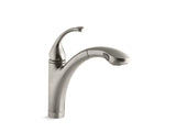 KOHLER 10433-BN Forté Single-Hole Or 3-Hole Kitchen Sink Faucet With 10-1/8" Pull-Out Spray Spout in Vibrant Brushed Nickel