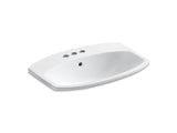 KOHLER K-2351-4 Cimarron Drop-in bathroom sink with 4" centerset faucet holes
