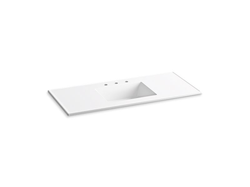 Ceramic Impressions 49 in. Vanity Top with Basin in White Impressions