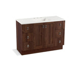 KOHLER K-99535-TK-1WE Poplin 48" bathroom vanity cabinet with toe kick, 2 doors and 6 drawers