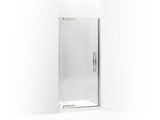 KOHLER 705738-L-NX Finial Pivot Shower Door, 72-1/4" H X 36-1/4 - 38-3/4" W, With 1/2" Thick Crystal Clear Glass in Brushed Nickel Anodized