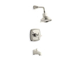 KOHLER TS16225-3-SN Margaux Rite-Temp Bath And Shower Trim Set With Cross Handle And Npt Spout, Valve Not Included in Vibrant Polished Nickel