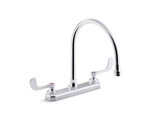 KOHLER K-810T70-5AFA Triton Bowe 1.8 gpm kitchen sink faucet with 9-5/16" gooseneck spout, aerated flow and wristblade handles
