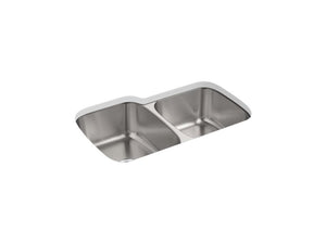 KOHLER K-5691 Ballad 31-1/2" x 20-1/2" x 9" undermount double-bowl large/medium kitchen sink
