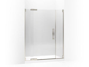 KOHLER 705741-L-SHP Finial Pivot Shower Door, 72-1/4" H X 57-1/4 - 59-3/4" W, With 1/2" Thick Crystal Clear Glass in Bright Polished Silver